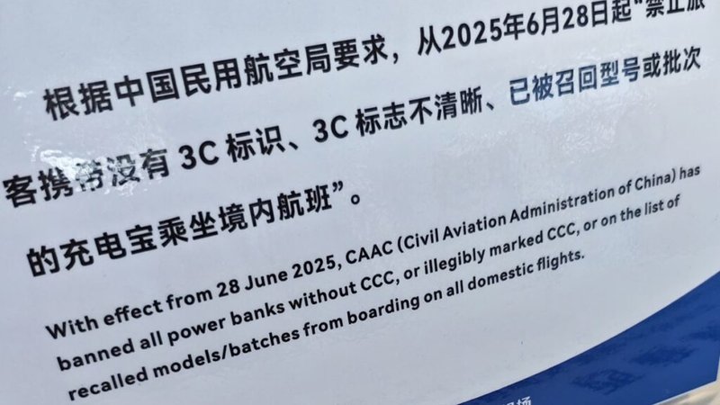 中国、モバイルバッテリーの認証表示を厳格化　国内線では既に「CCCマーク」ないと没収に