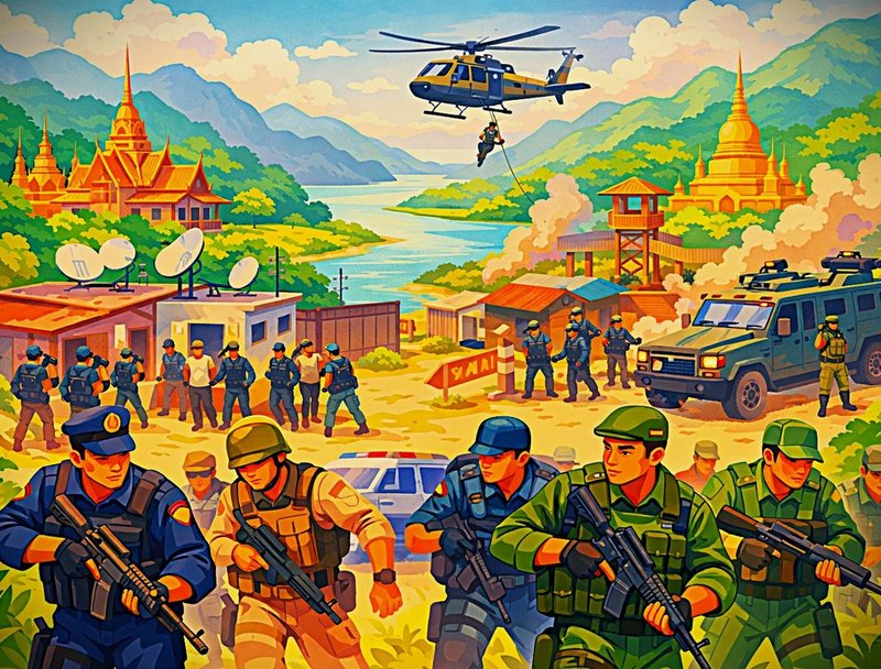 カンボジア・ラオス合同掃討　国境無法地帯阻止し3万人被害の詐欺網壊滅へ
